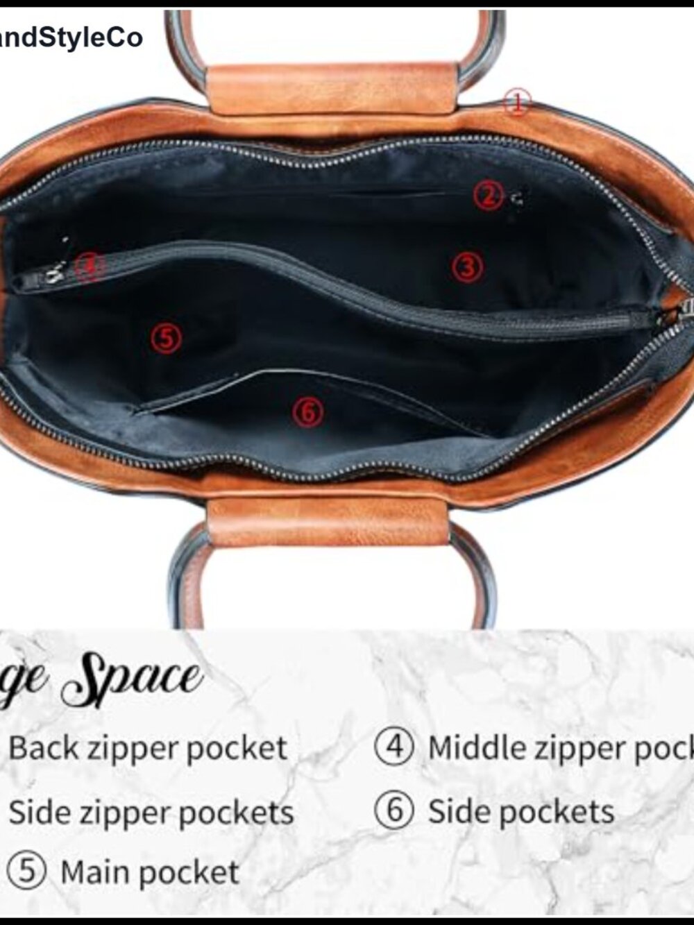 Vegan Leather Satchel Crossbody Bag Top Handle Tote Medium Shoulder Bag - Picture 4 of 6